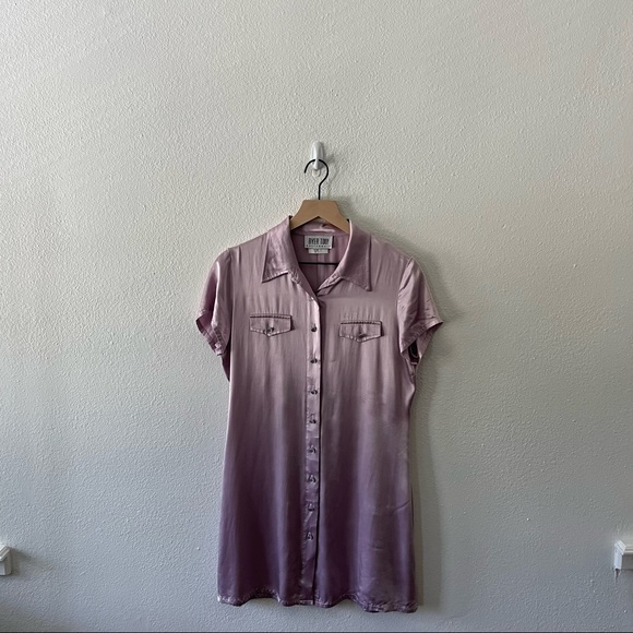 Vintage Lilac Silky Dress - Picture 5 of 6